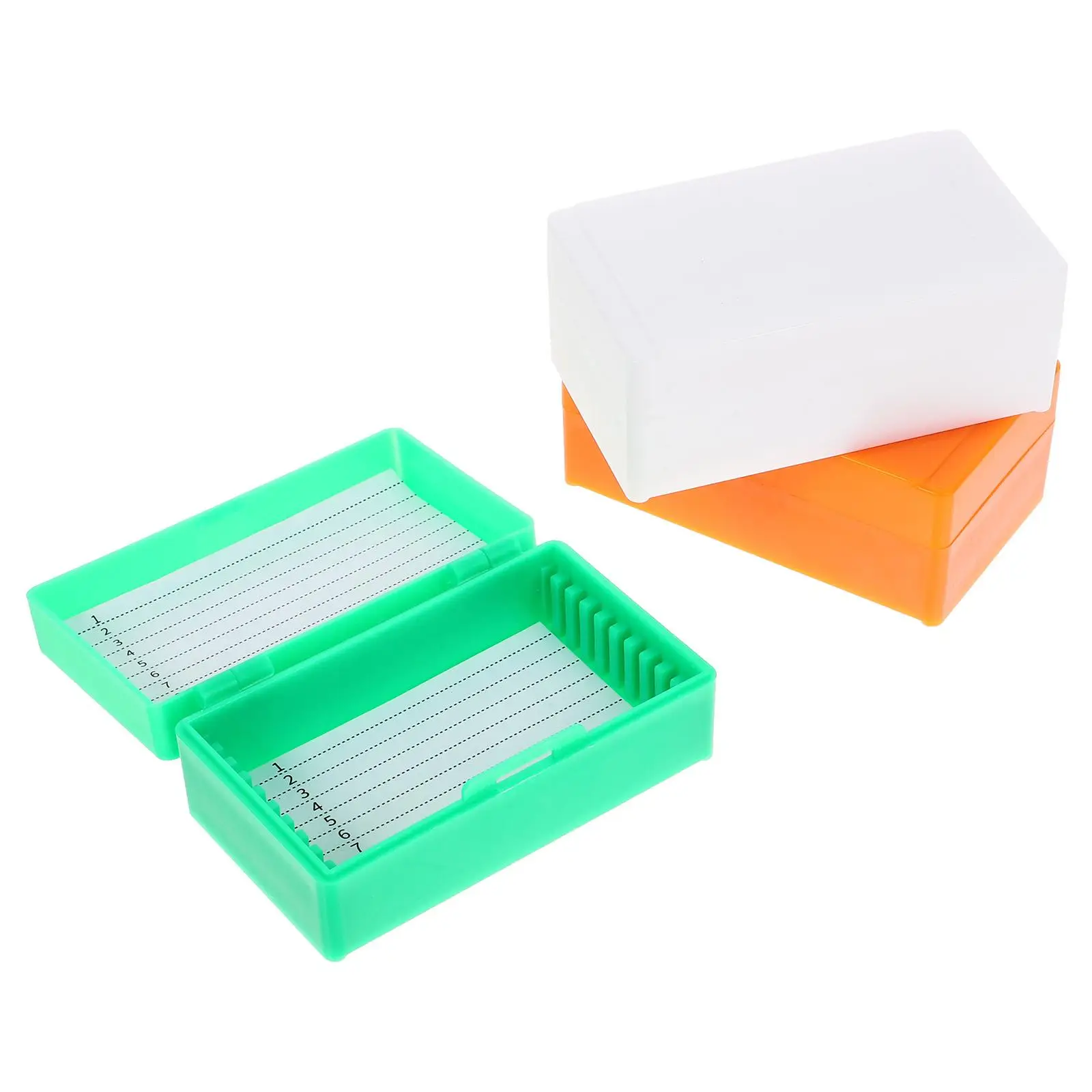 

3 Pcs Box 10 Pieces White Green Orange Microscope Slide Container Lab Microscope Storage Reusable Container Organizer Teaching