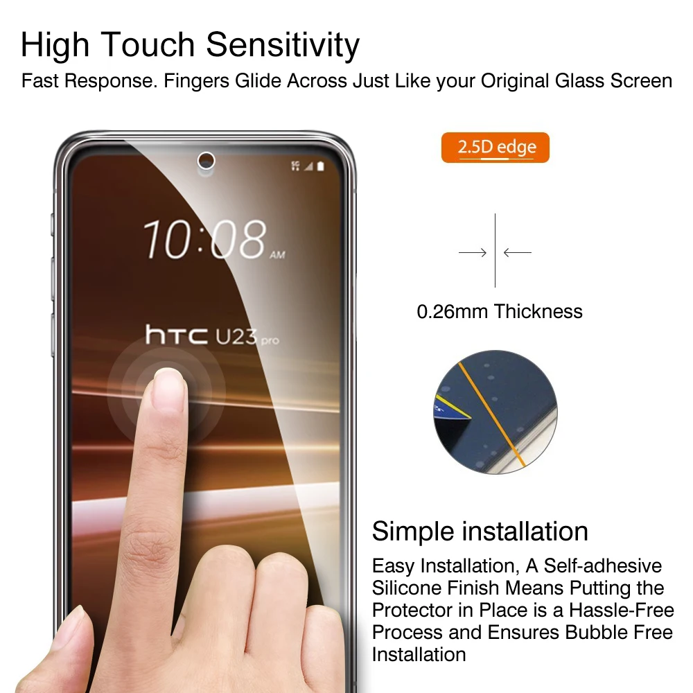 3pcs screen protector For HTC U23 Pro protective Glass HTCU 23 23u 6.7 inches High definition Scratch resistance tempered glass