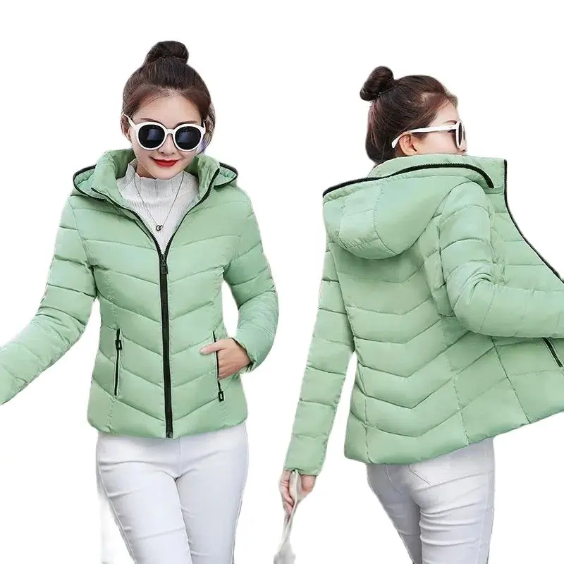 

Detachable Cap Women Autumn Winter Jacket Fashion Wild Down Cotton Korean Version Slim Fit Female Short Add Thick Keep Warm Coat