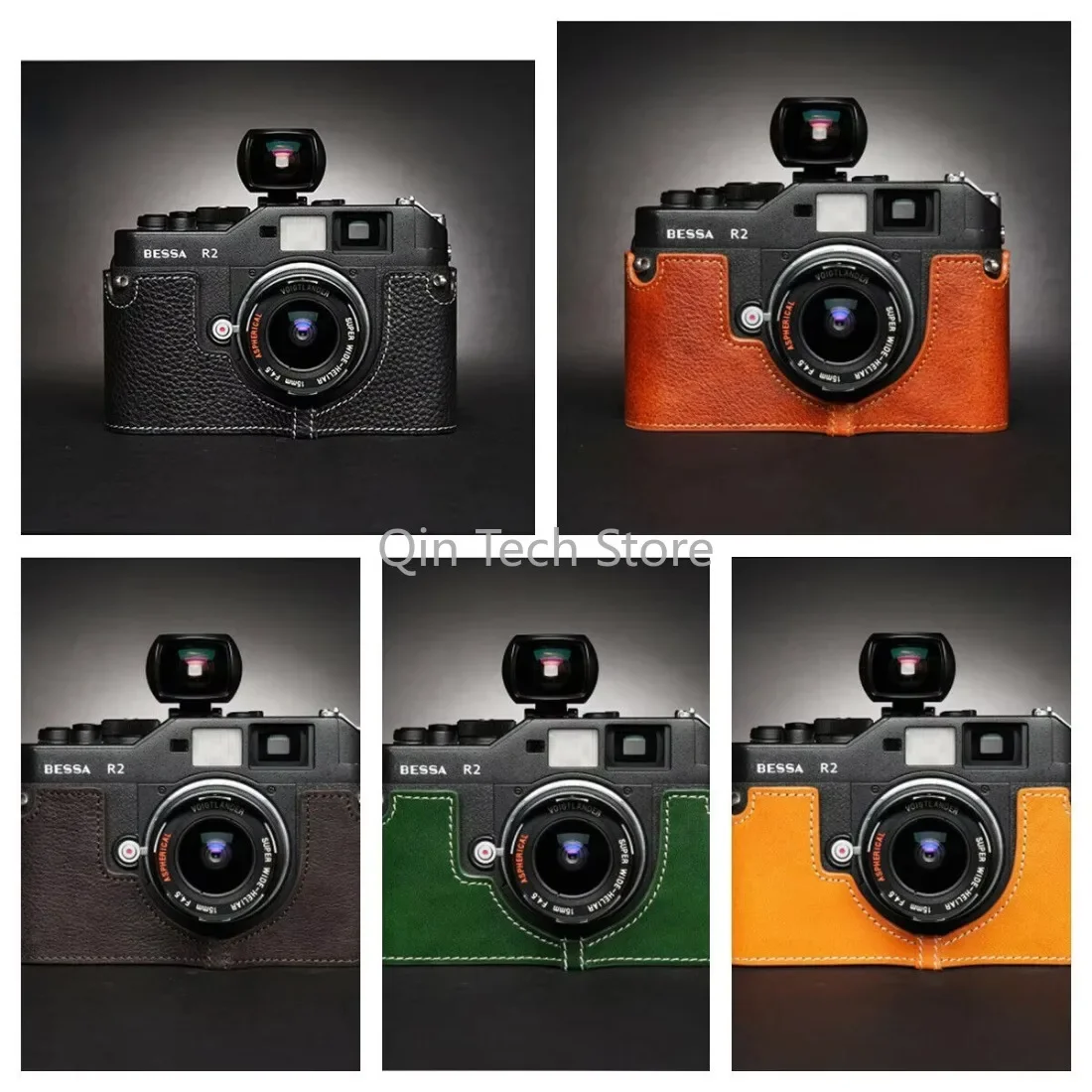 

Half Camera Case Bag Cover for BESSA R L Genuine Leather Body Box Base Dslr Accessories