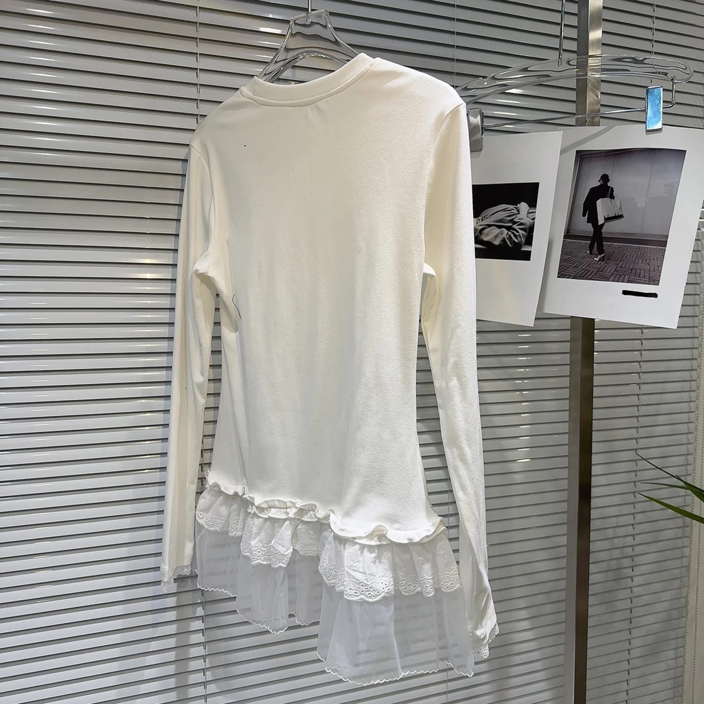 Sweet Lolita Ballet Sle Ruffle Hem Long Sleeve T-Shirt Women's Fashion Autumn Winter Slimming Base Layer Shirt Inner Wear Top