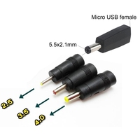 Micro USB Female to DC 5.5x2.1mm 3.5x1.35mm 2.5x0.7mm 4.0x1.7mm Male 5V Connector Adapter Power Supply for Router Camera