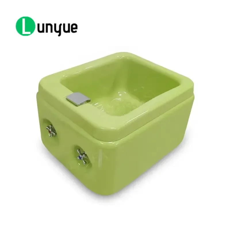 Modern White Acrylic Foot Bath Spa Basin with LED Surf Light for Indoor Home Foot Therapy Machine Relaxation