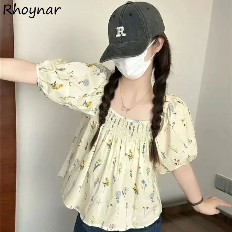 

Блузка допамин женская с пышными рукавами, милый уютный Повседневный мешковатый топ в Корейском стиле для девушек, лето, Y2k