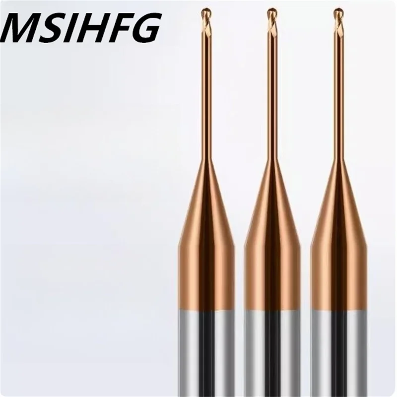 HRC55 Micro Deep Groove End Mill 0.2-0.9mm Shank Milling Cutter  Tungsten Carbide CNC Router Bit TiCN Coated Mini Milling Cutter