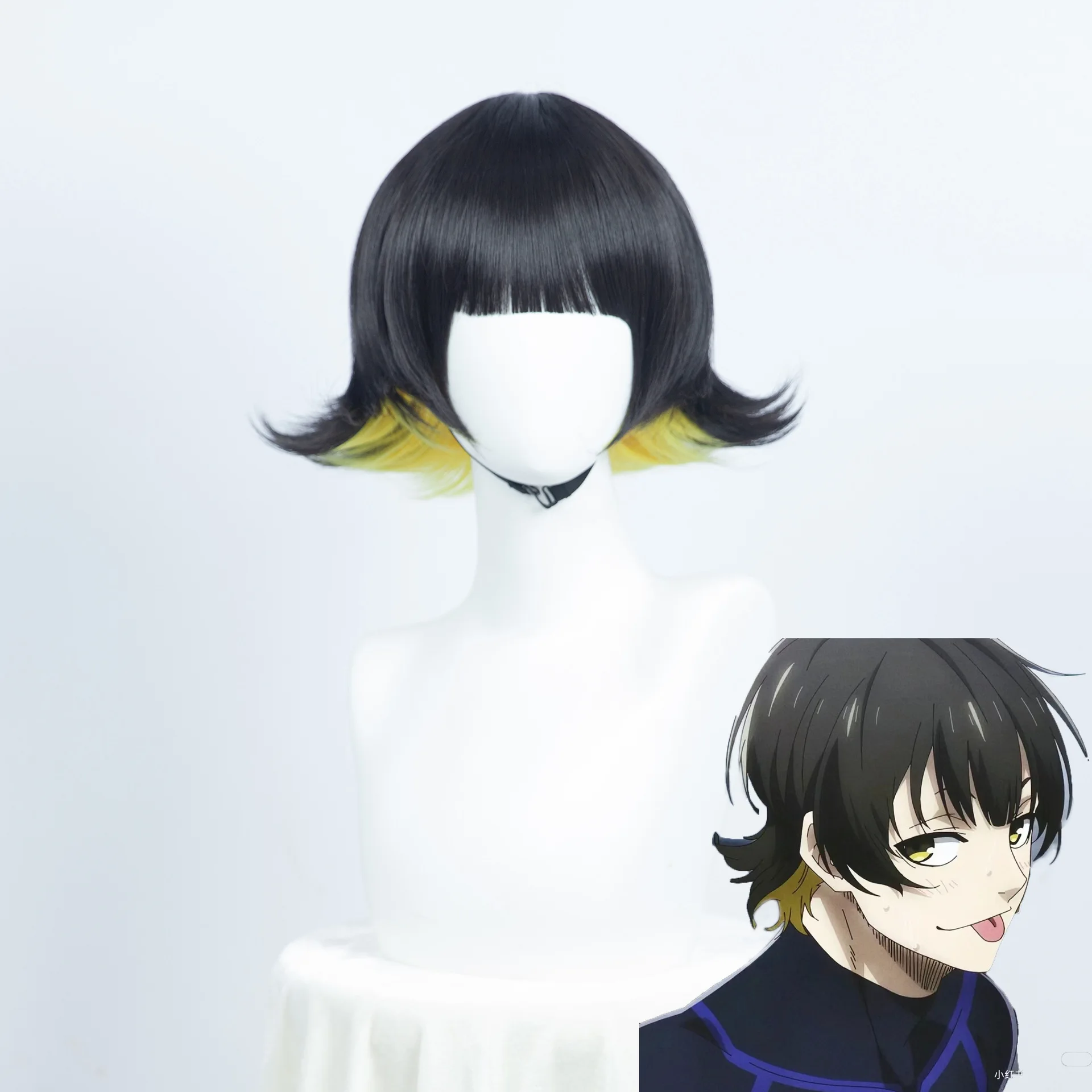 Fengle Hui Blue Prison Cosplay Wig, Stylish Design, Anti-Curl, Realistic Scalp Simulation