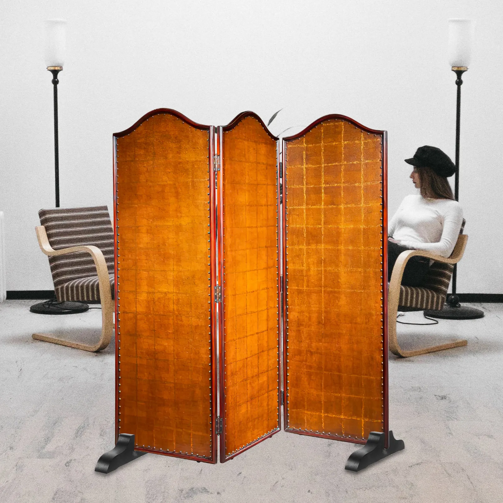Thickened Wooden Divider Base Strong Wear-Resistant Divider Stand Household Screen Feet Indoor Room Screens Partition Clips