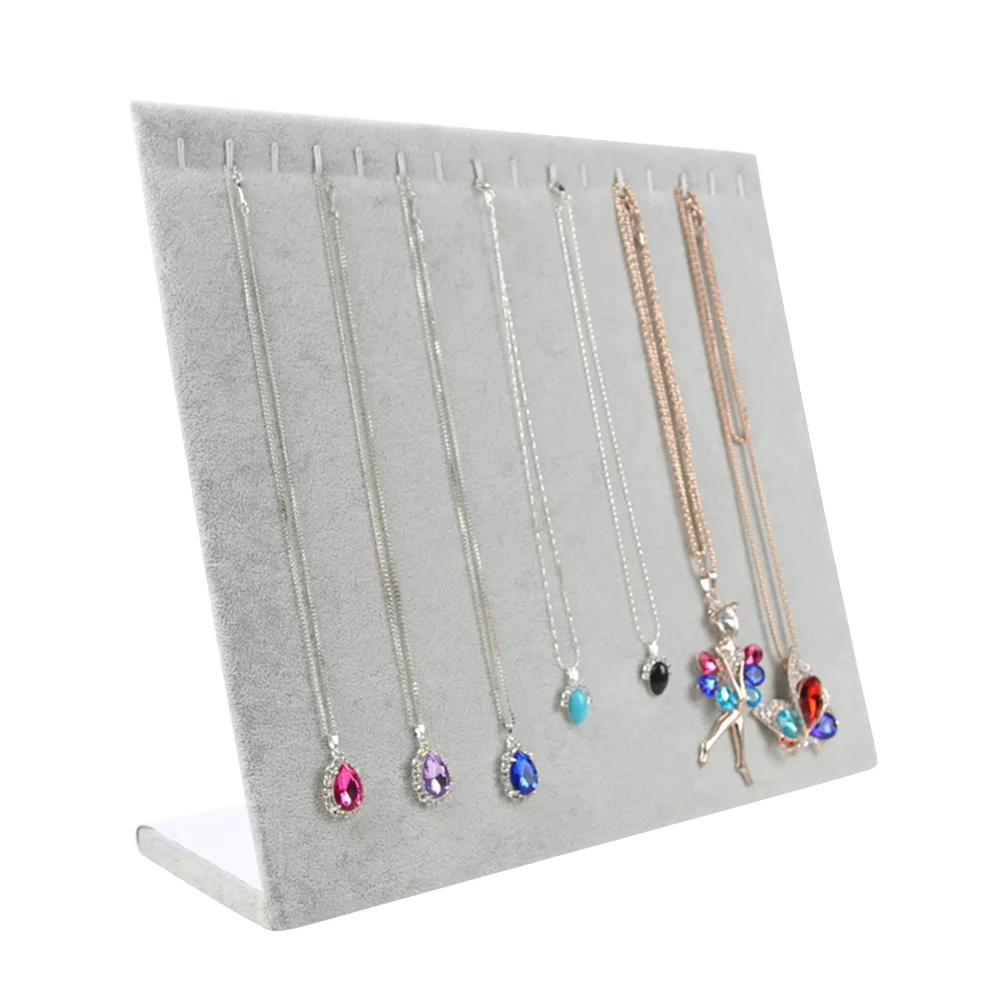 

Show Rack Necklace Showcase Display Jewelry Stands Necklaces Board Grey for Shows