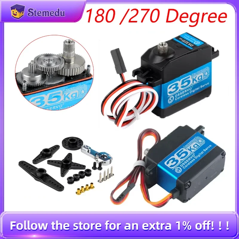 DS3235 PRO Coreless Digital RC Servo Edelstahl Getriebemotor Wasserdicht 180/270 Grad für 1:8 1:10 1:12 RC Baja Cars Roboter