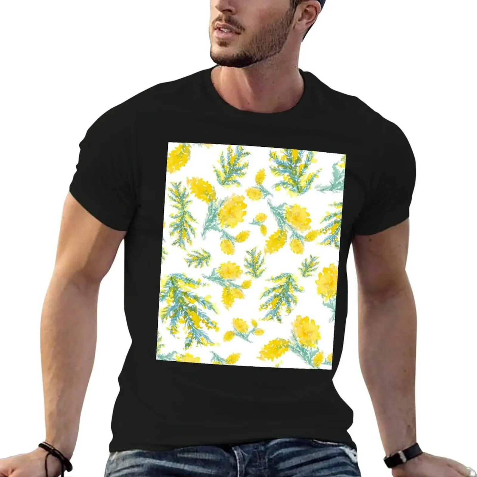 

Australian wattle flowering T-Shirt Funny t-shirts man clothes mens big and tall t shirts