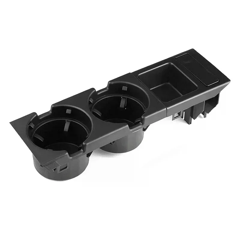 

Double Hole Car Styling Front Center Console Storage Box Coin + Cup Holder For E46 Series 1999-2006 51168217953