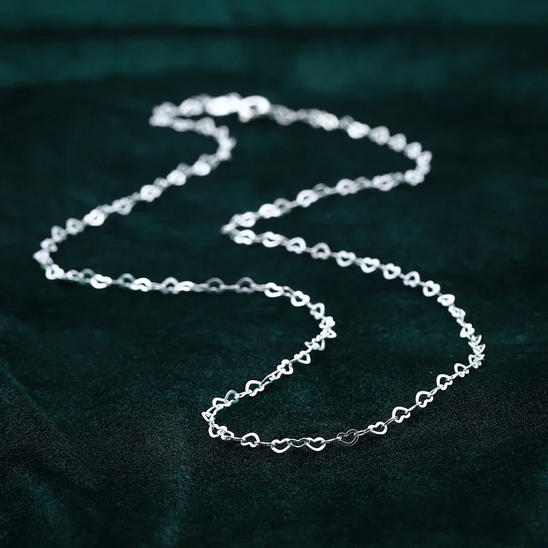 

Original 999 Silver Heart Necklace - Unisex, Korean Fashion, High-End Collarbone Chain, Stylish Jewelry Accessory Gift