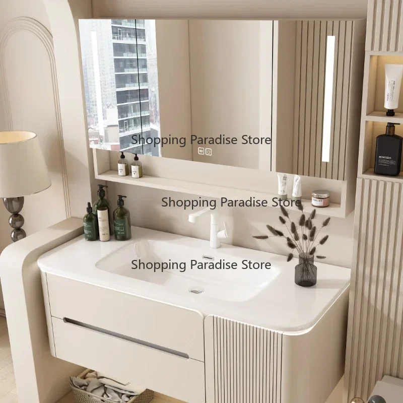 Drawers Closet Bathroom Cabinet Shelf Wooden Large Capacity Corner Bathroom Cabinet High Mobile Home Furniture