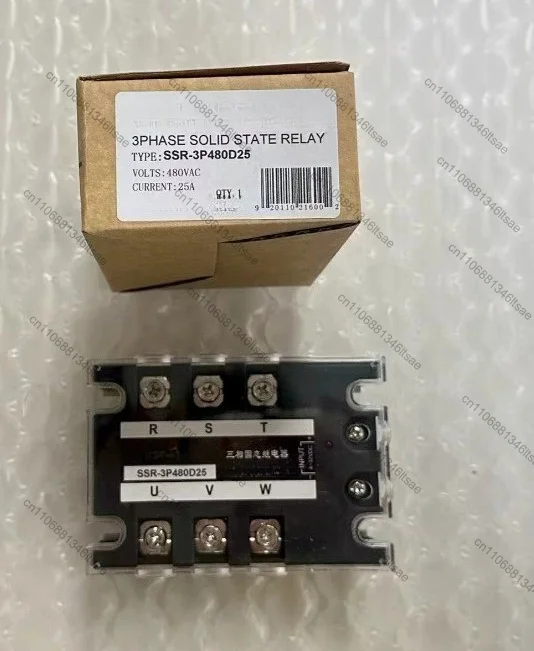 1pcs accessories ssr-3p480d25 three-phase solid state relay, input 4-32vdc, output 480vac, current 25a