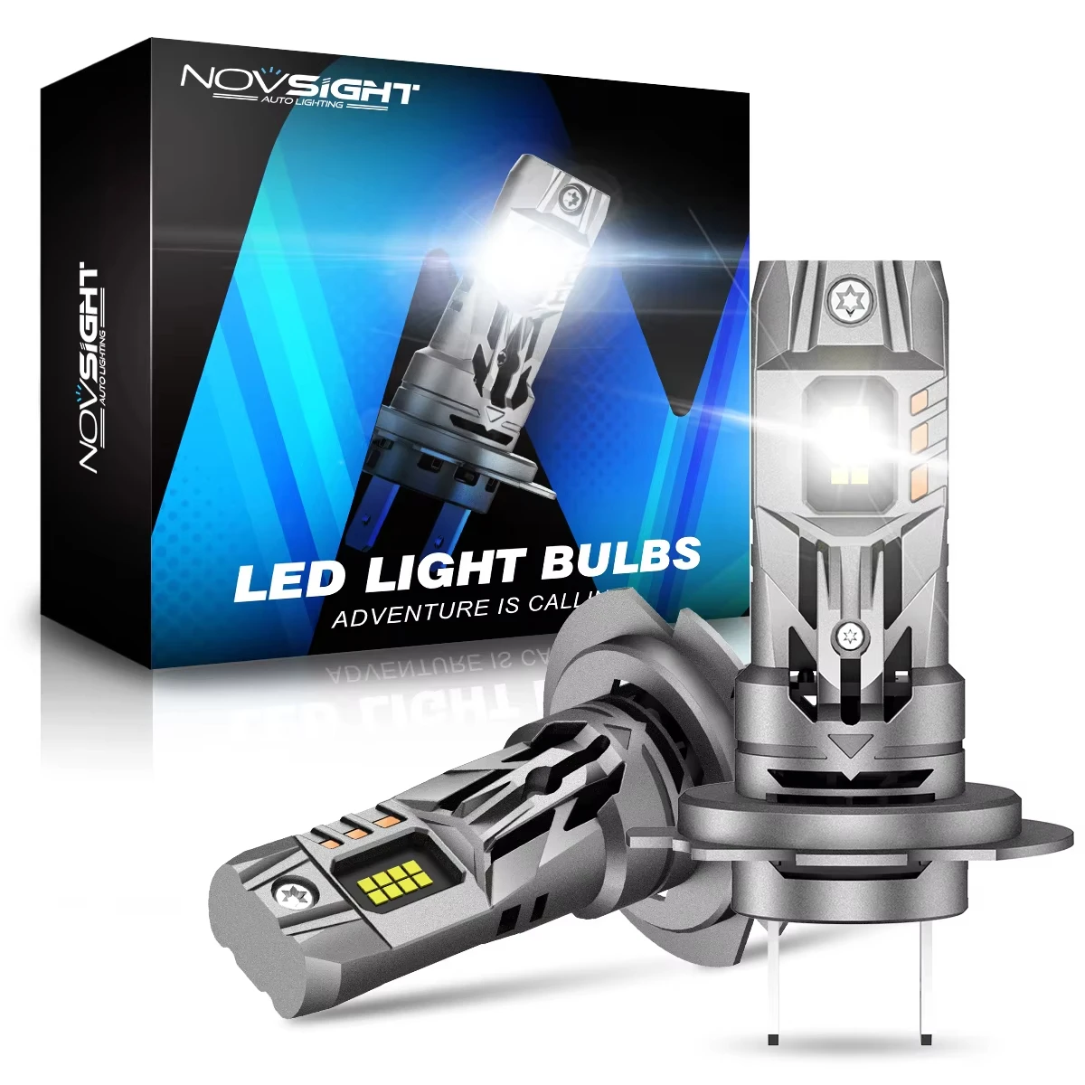 NOVSIGHT 70W 16000LM LED Headlight Bulbs 1:1 Size Mini Headlamp with Fan 6500K White 12V Car Lights for H1 H11 H4 9005 9006