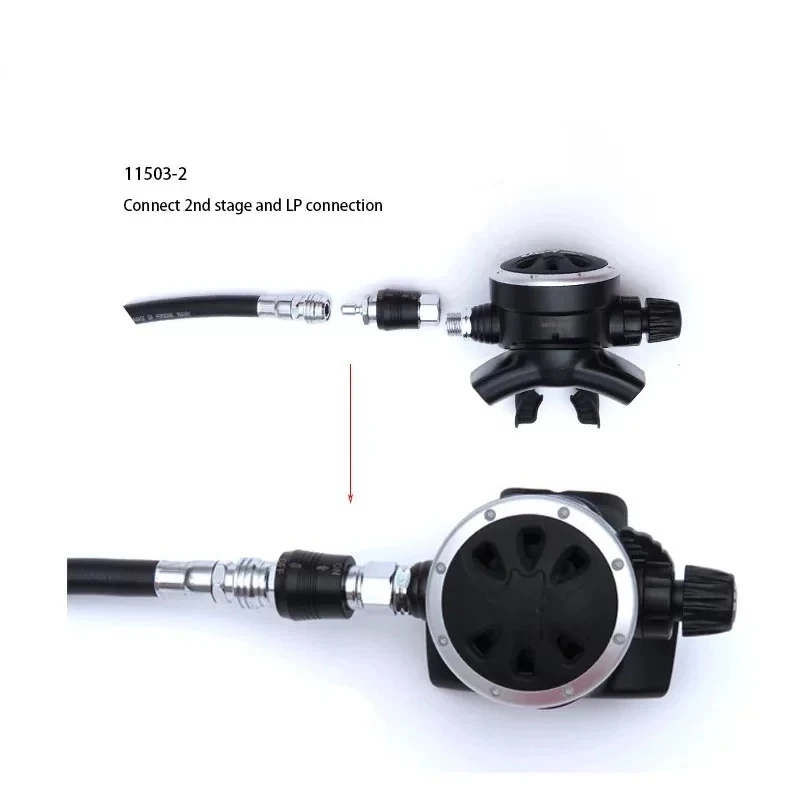 Submersible regulator 9/16 medium pressure tube male and female teeth BCD low pressure fast interface push valve connector