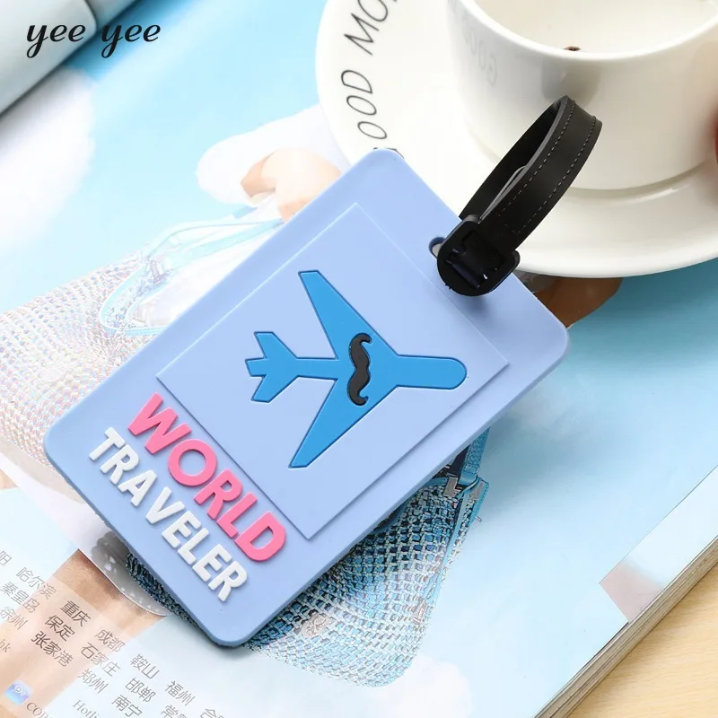 Luggage Tags Anti Theft PVC Plane Letters Baggage Name Tag Suitcase Work ID Address Labels Holder Travel The World Accessories