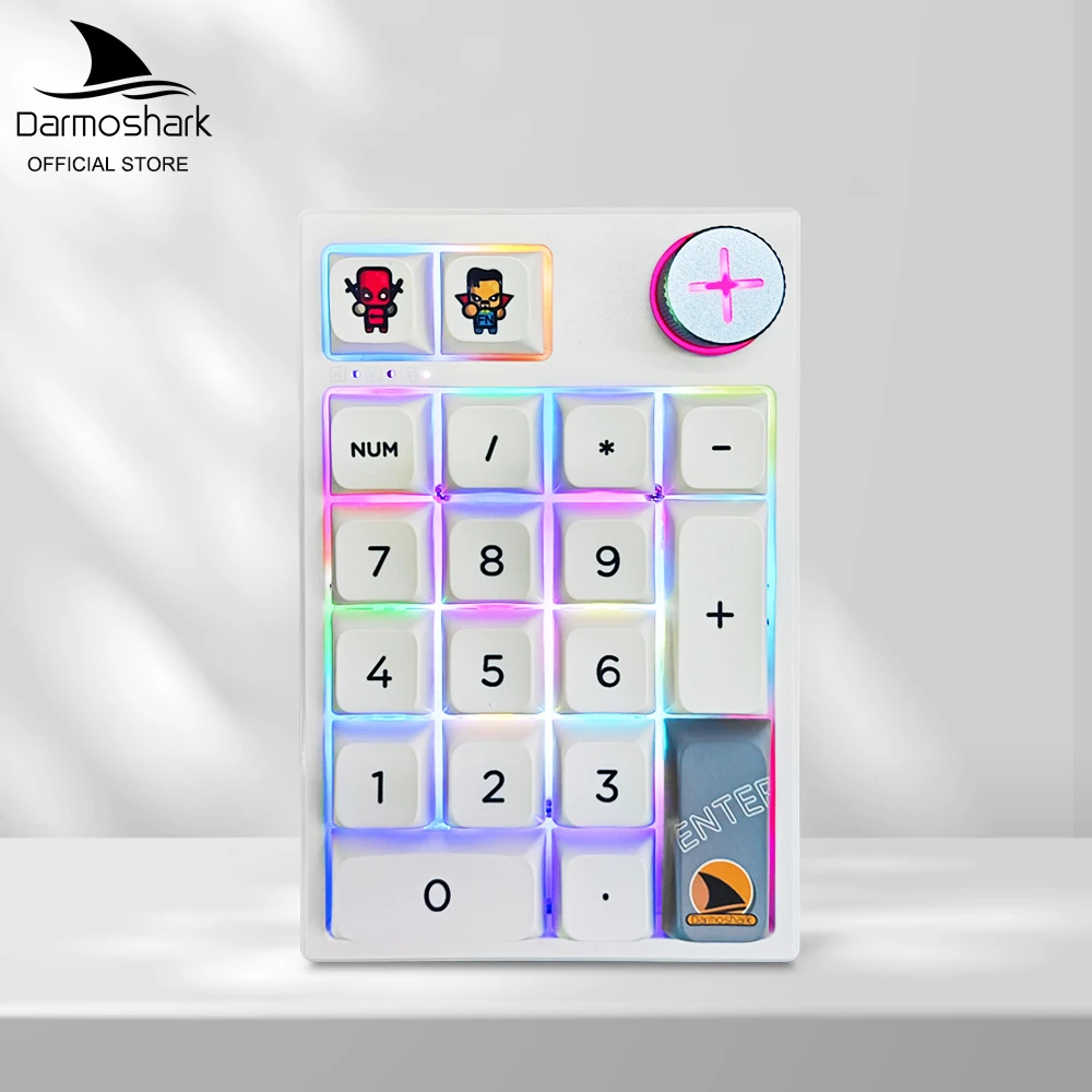 

Darmoshark Numeric Mechanical Keypad Wireless Bluetooth Hot Swap K3Pro 19 Key Numpad Keyboard Huano Switch For Office Laptop PC