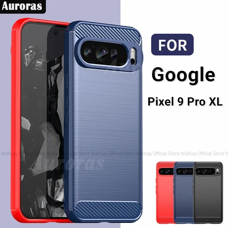 Auroras สำหรับ Google Pixel 9 Pro เคสเนื้อลายขนแปรงแบบนิ่มธุรกิจกล่องกันกระแทกสำหรับ Google Pixel 9 Pro fundas