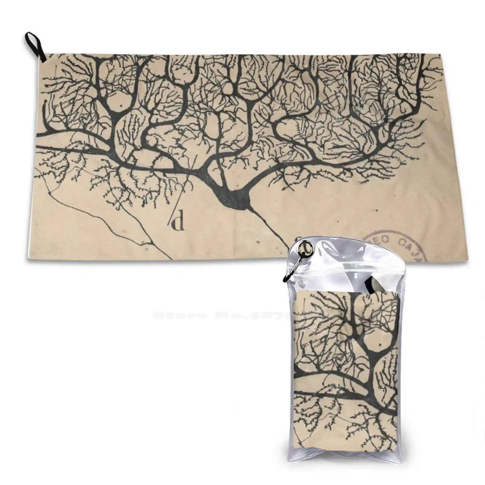 Neuron Src Microfiber Quick Dry Towel Beach Towel Neuron Santiago Ramón Y Cajal First Hand Science Neurology Microscope