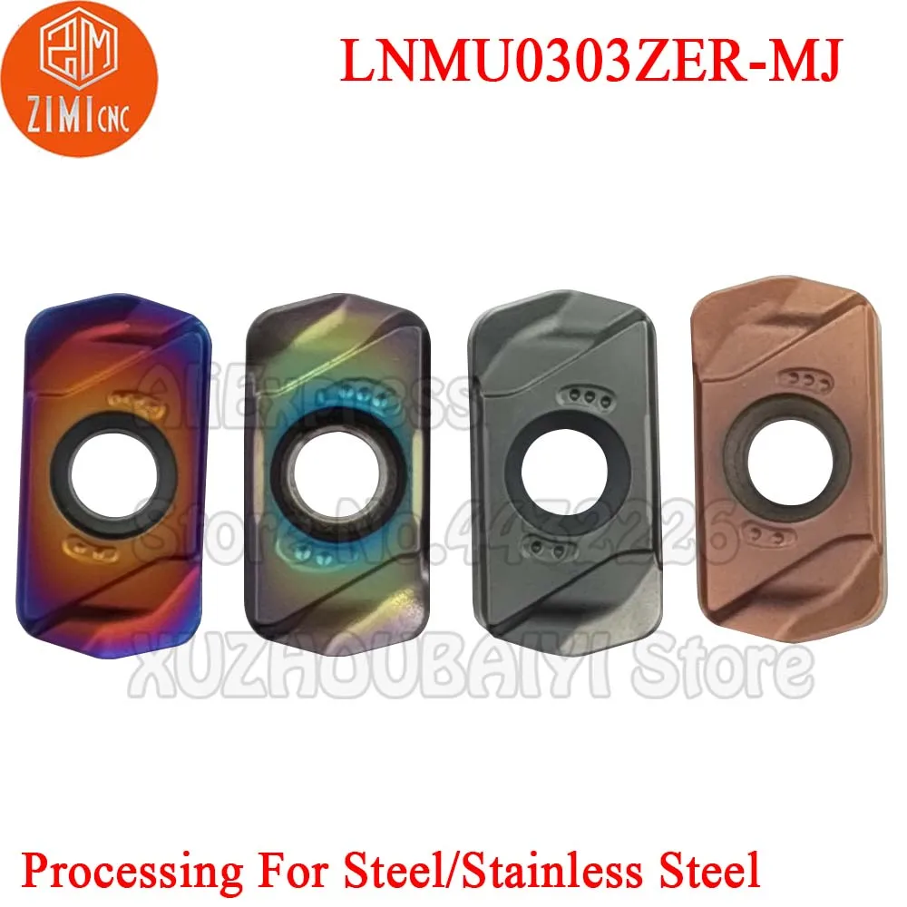 10 pz LNMU0303ZER-MJ LNMU0303ZER MJ LNMU0303 ZER MJ LNMU 0303 carburo di alimentazione rapida inserti di fresatura utensili di tornitura lama di