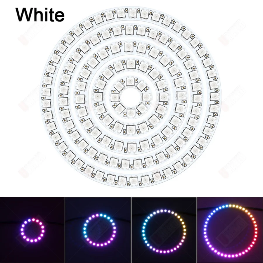 1pc DC5V WS2812B LED Pixel Individually Addressable Ring8/16/24/35/45Leds WS2812 Built-in IC Full Color Circle Led Modules Light