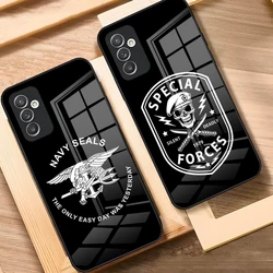 Navy SEALs Special Forces Phone Case for Samsung S24 S23 S21 S20 S22 A24 A34 A54 A53 Note 20 Pro Ultra Plus Glass Back Cover