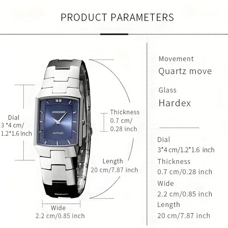 Мужские часы, вольфрамовые часы, квадратные циферблаты, вольфрамовая сталь в форме тонно, кварцевый механизм, швейцарский механизм Ronda, сапх.