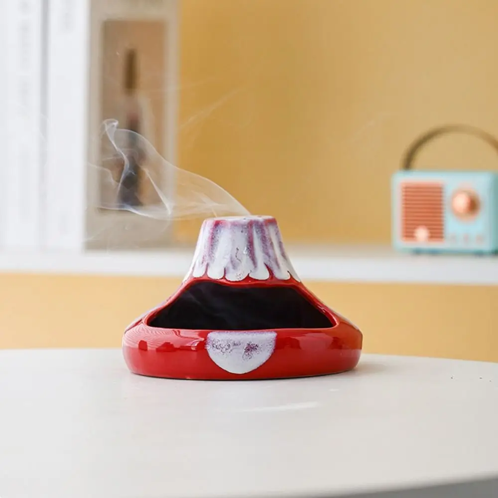 

Ceramic Volcanic Shape Mosquito Incense Rack Fire-resistant Windproof Ceramic Incense Burner Portable Mosquito Coil Holder