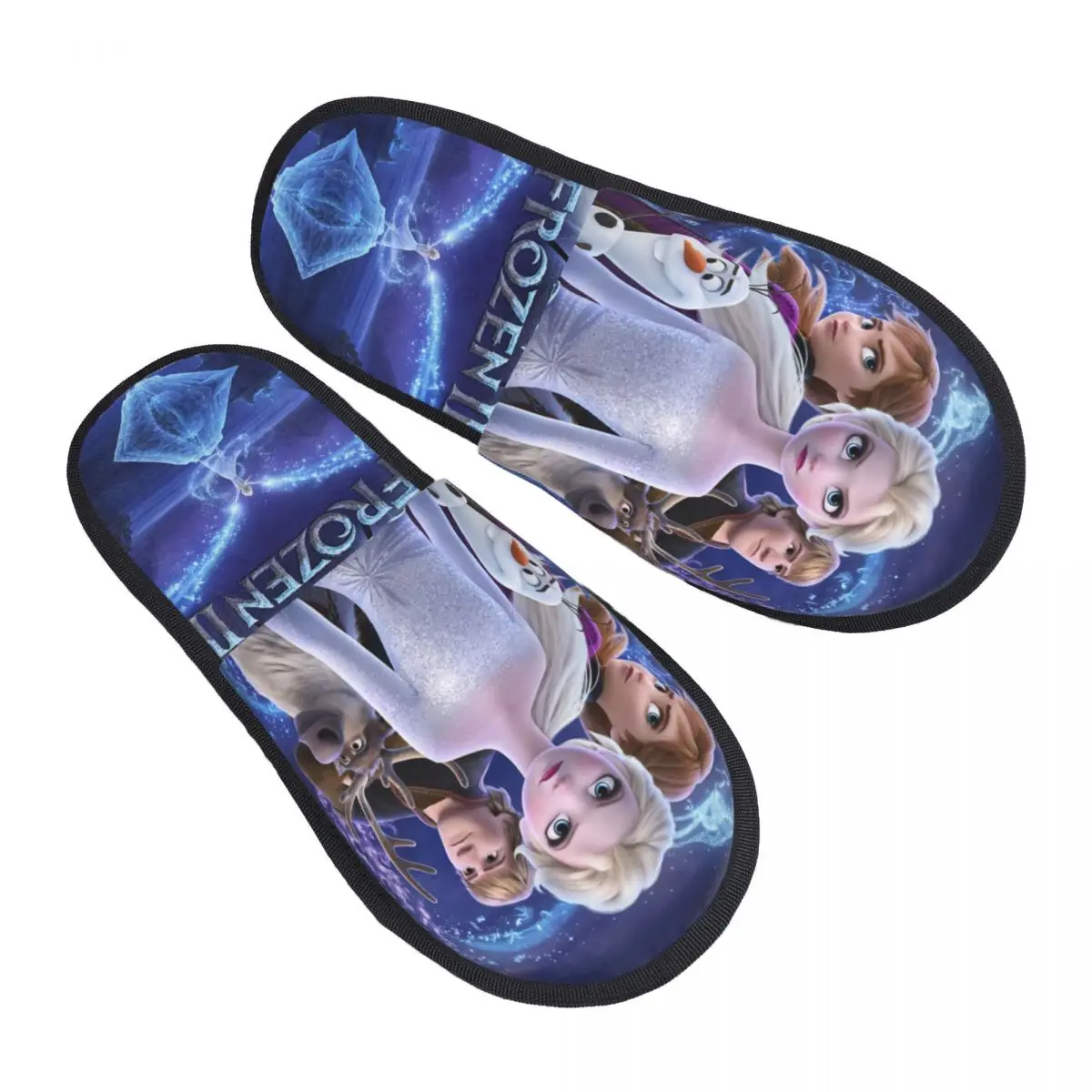 Custom Cartoon Frozen Princess Comfort Scuff Memory Foam Slippers Women Anna And Elsa Hotel House Shoes