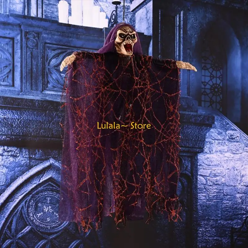 Y4QA قناع شبح رعب صوت ينبعث منه ضوء معلق شبح معلق شبح تعويم شبح