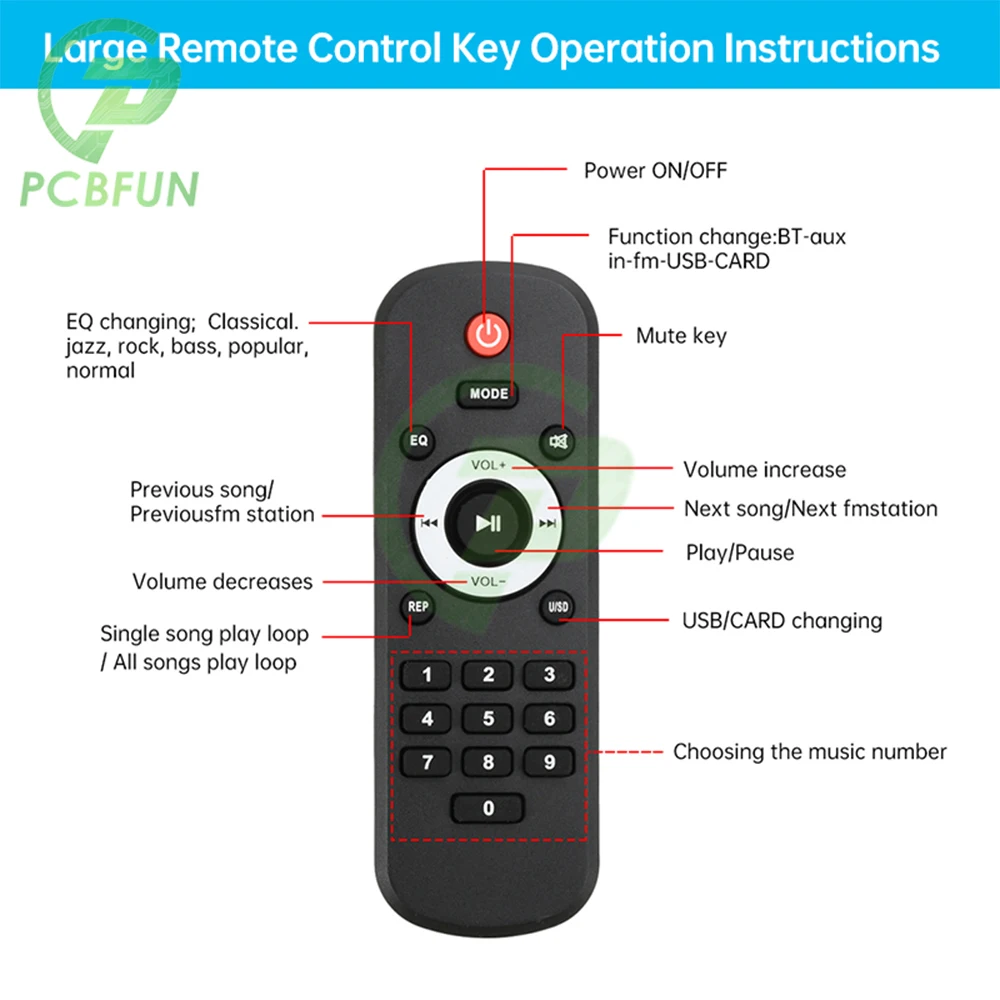 DC 6-24V MP3 BT Scheda di Decodifica Modulo di Decodifica Audio Potenza 2*80W Con Amplificatore Altoparlante Bt Scheda Amplificatore Decoder