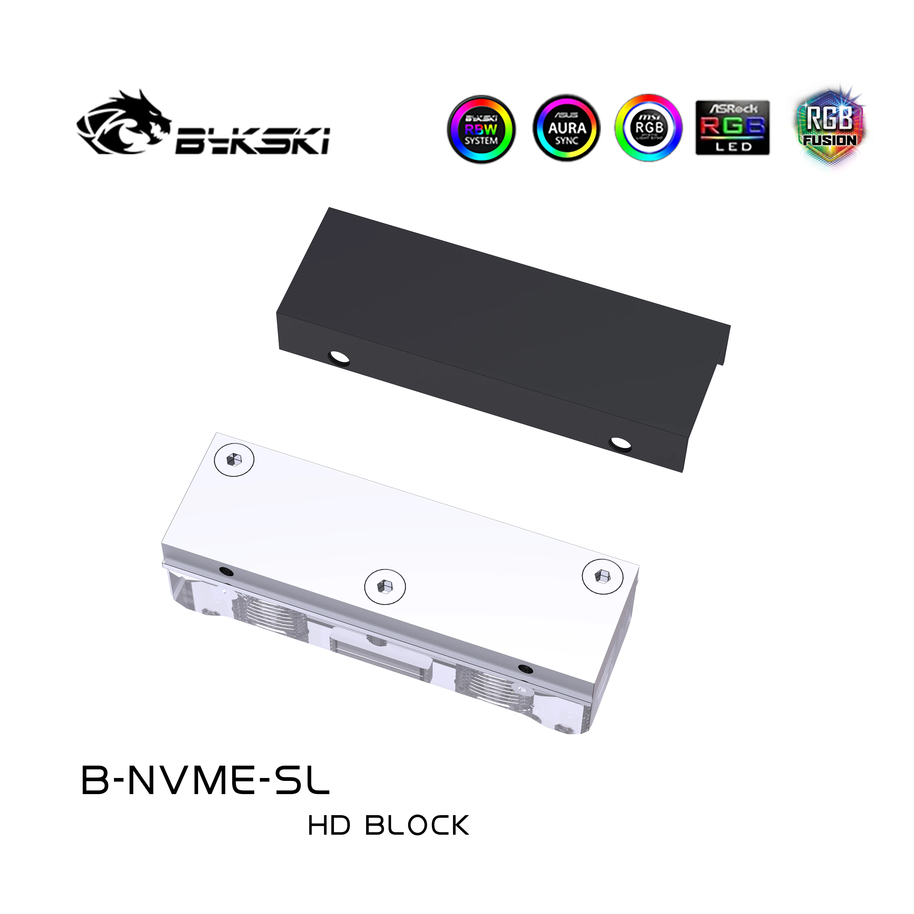 Bykski Water Block for 2280 /22110 PCI-E /SATA M.2 M2 SSD /Solid State Drive Hard Disk Radiator Nvme Heatsink Cooling /B-NVME-SL