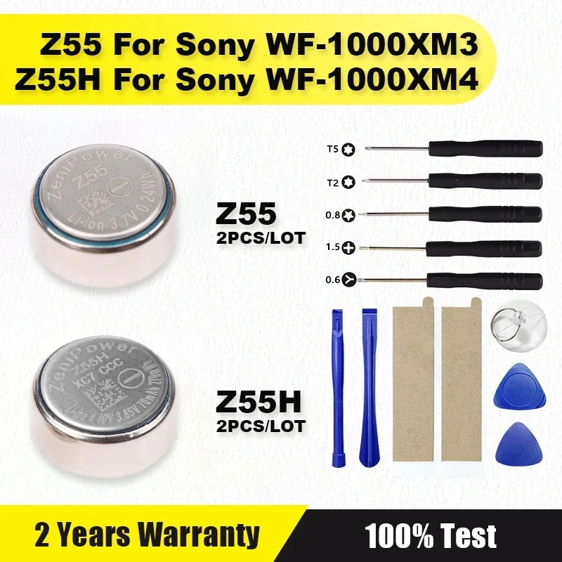 

2pcs/lot Z55 Z55H New Replace Battery For Sony WF-1000XM3, For WF-1000XM4 WF-SP900/SP700N /1000X WI-SP600N TWS Earphone