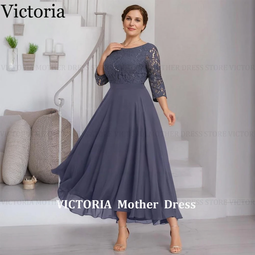 

VICTORIA Customized Exquisite Plus Size Mother of the Bride Dresses A-Line Chiffon Lace Wedding Guest Dress Long Evening Gowns