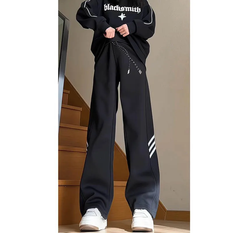 

Spring and autumn girls plus-size high street striped outdoor functional storm pants windproof waterproof casual pants vibe pant