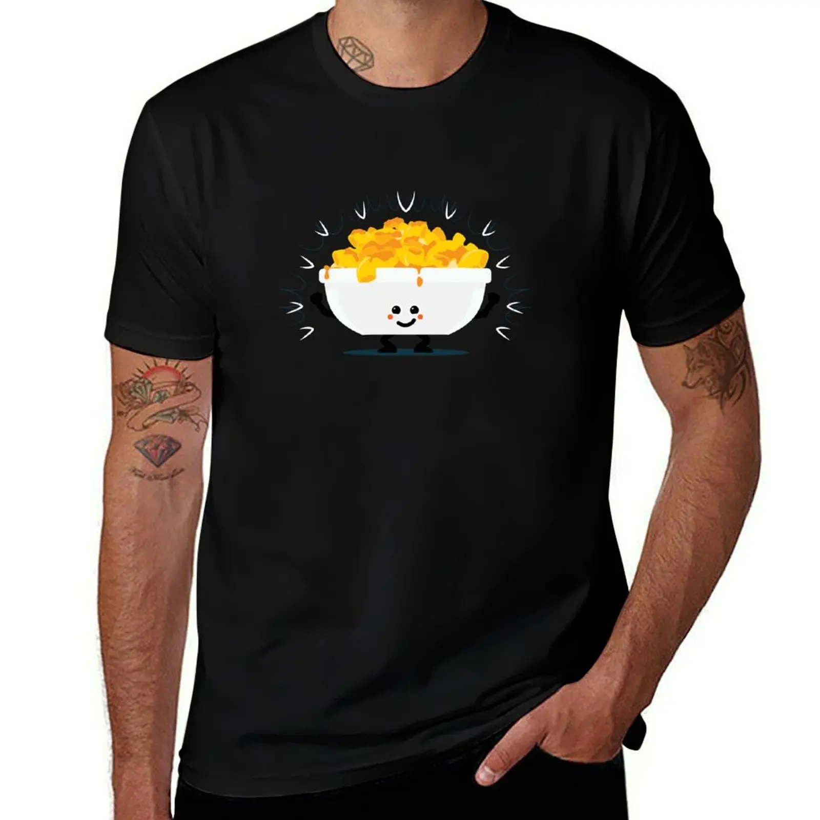 Just Fusion Mac&Cheese - Camiseta con estampado de personajes, camisa informal de manga corta a la moda