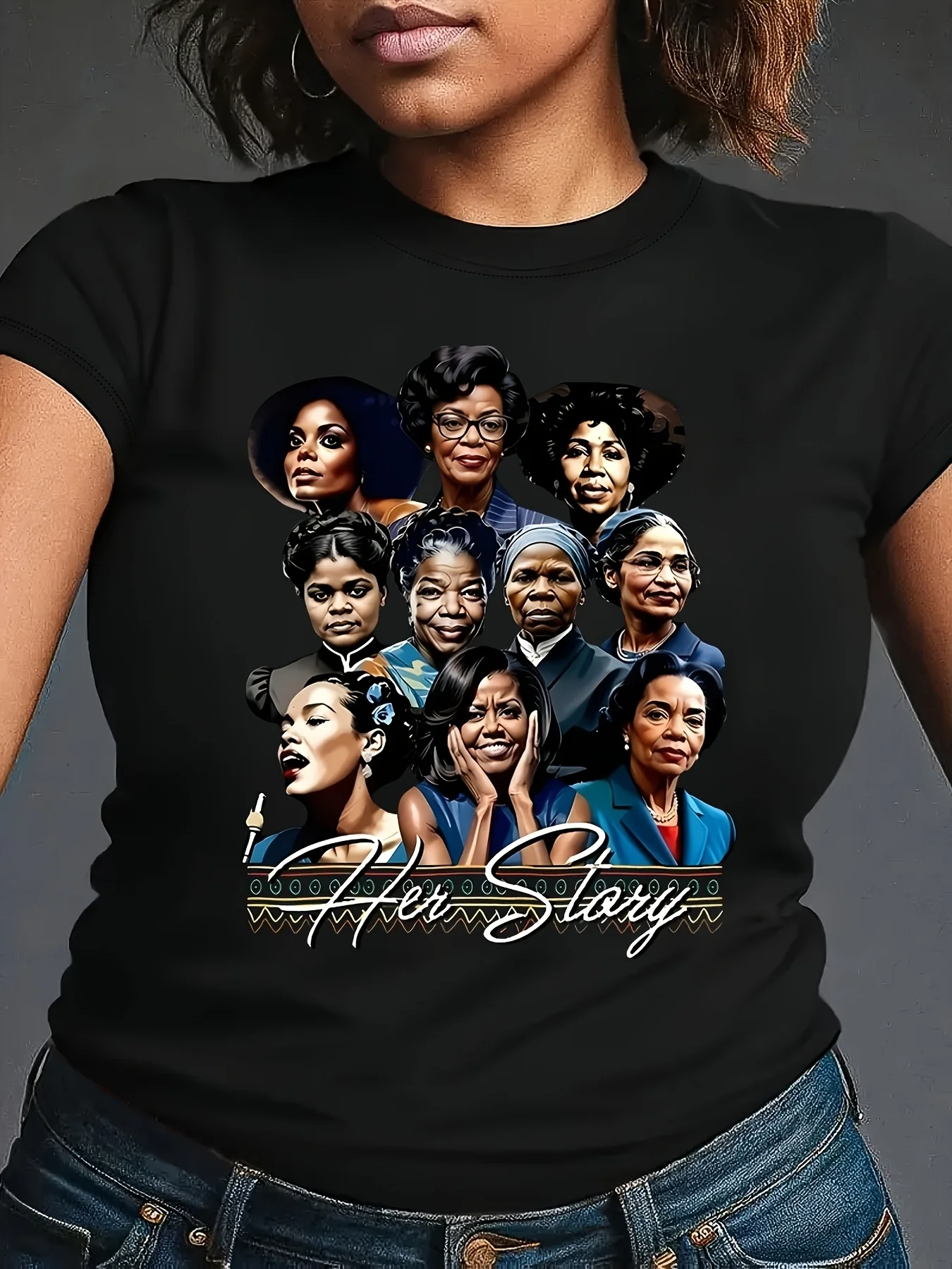 Ladies Black Empowering Portrait & 