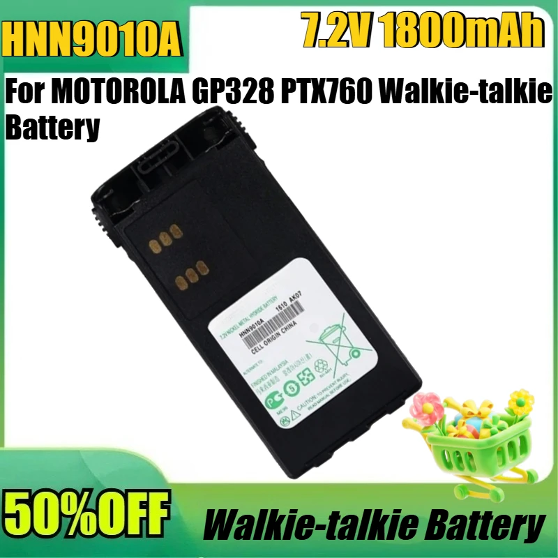 

New HNN9010A 7.2V 1800mAh for MOTOROLA GP328 PTX760 Walkie-talkie Explosion-proof Battery HNN9010A Accessories