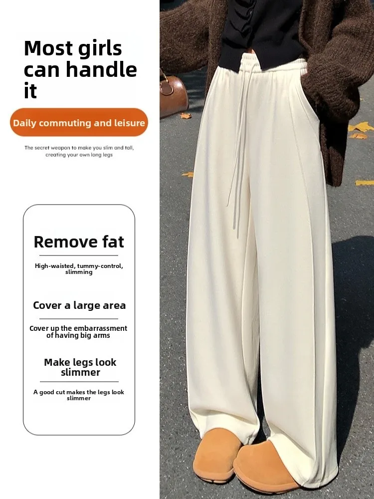 Camere Banana pantalon femme ample Thiened Fce Spor pantalons de survêtement taille haute jambe large pantalon décontracté automne hiver