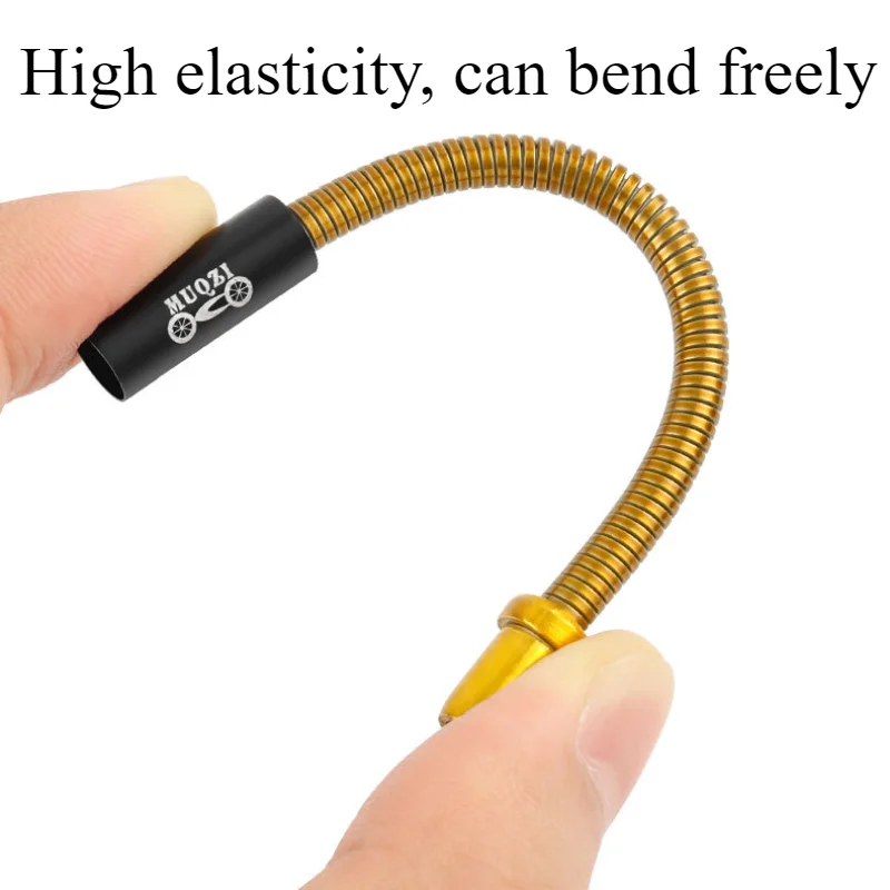 1/2pcs Bicycle V Brake Bend Pipe Stainless Steel Bike Bendable Spring Brake Bend Pipe Universal Cycling V Braking Flexible Wire