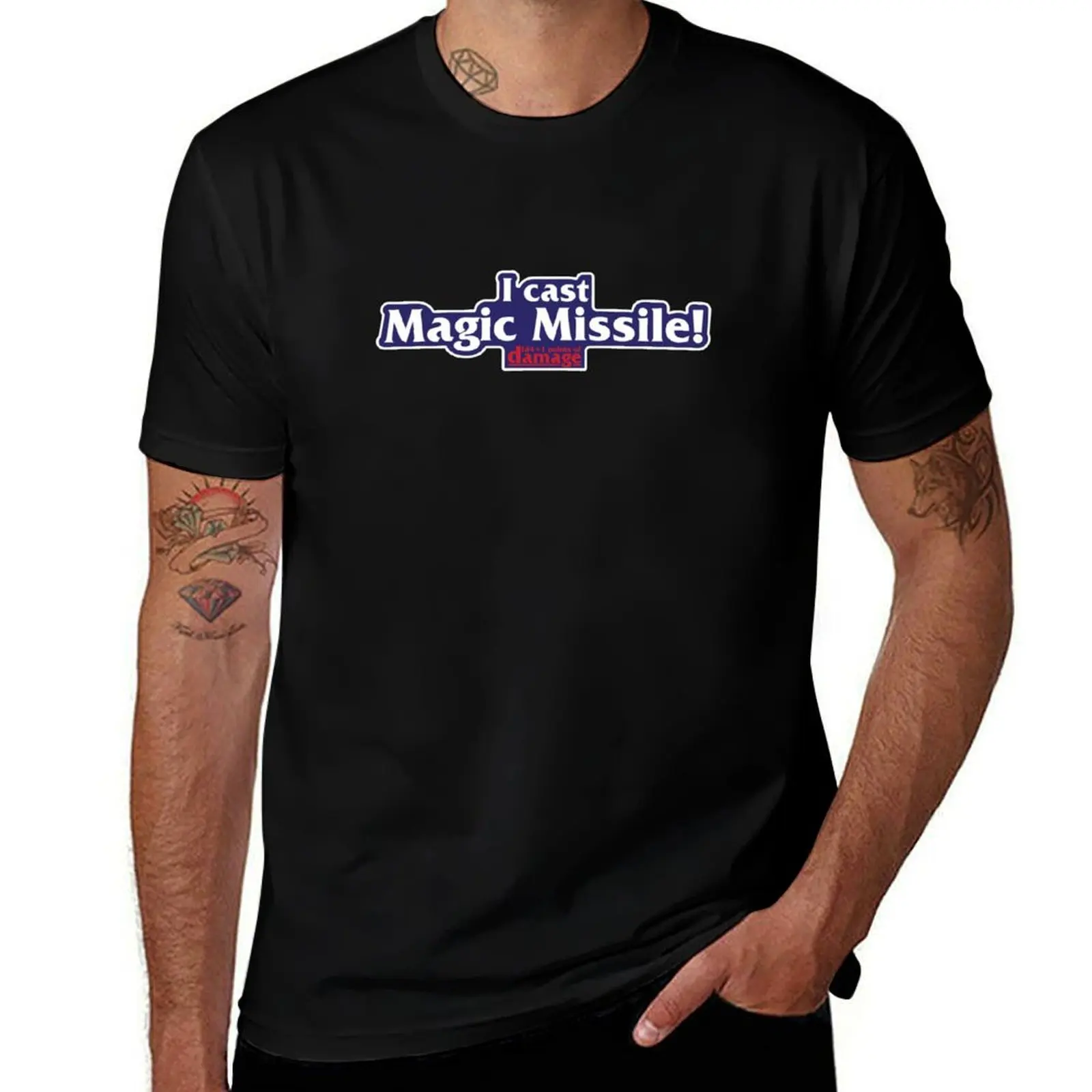 I Cast Magic Missile! T-Shirt t shirt custom print cotton t shirts man 100% T-Shirt