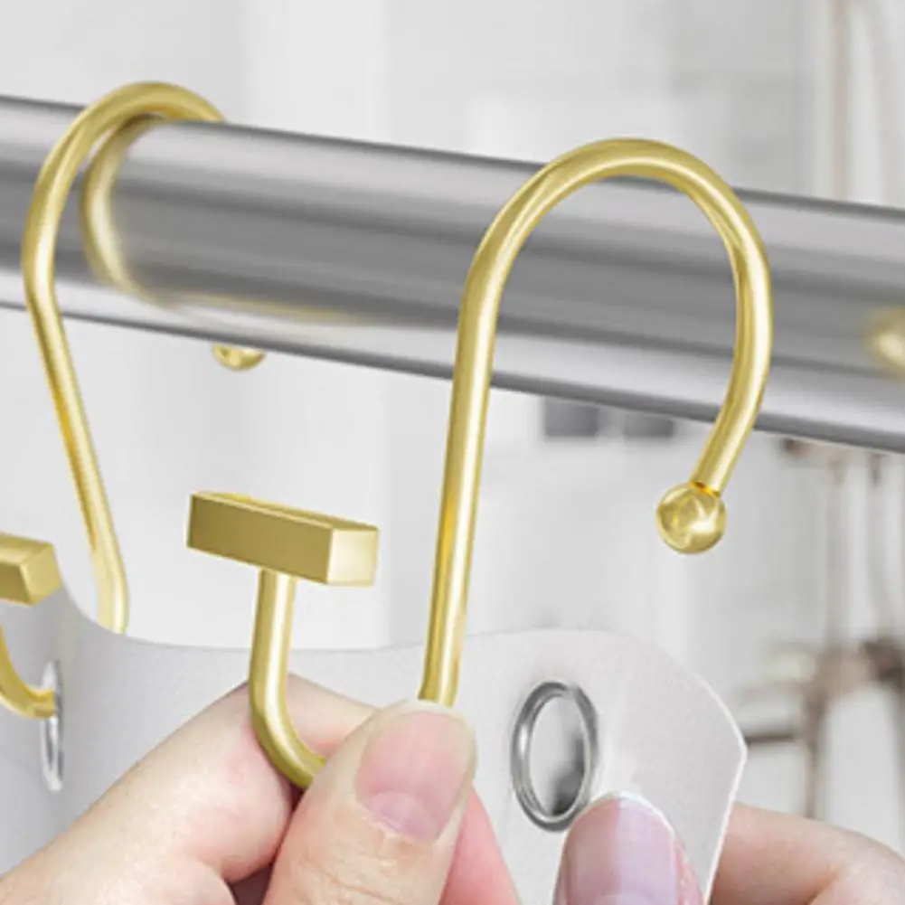 S-shaped Shower Curtain Rings S-shaped Shower Curtain Hooks Strong Load-bearing Hangers for Pole Corrosion Resistant Bathroom