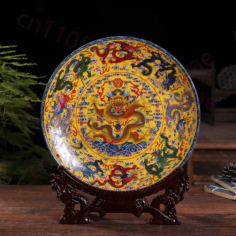 

Collect Jiulong Porcelain Plates Ceramic Decorative Handicrafts and Ornaments