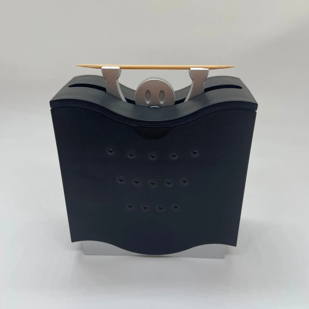 Weightlifting Posture Hercules Toothpicks Dispenser Black Plastic Toothpick Holder Semi-automatic Toothpick Box Living Room