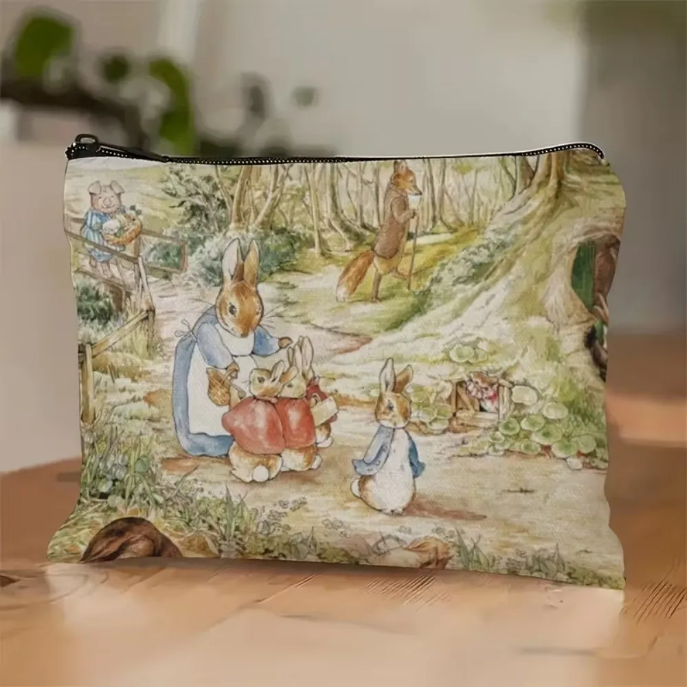 Multicolor Design Hummingbird Floral Cosmetic Bag Pink Blue Green Turquoise Golden Easter Bunny Makeup Bag Durable Polyester