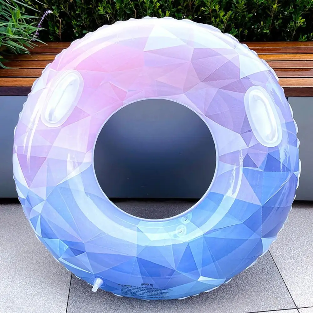 

Adults Swim Ring Inflatable Leakproof Thickened PVC with Grip Handle Starry Sky Print Swimming Pool Float Beach Supplies