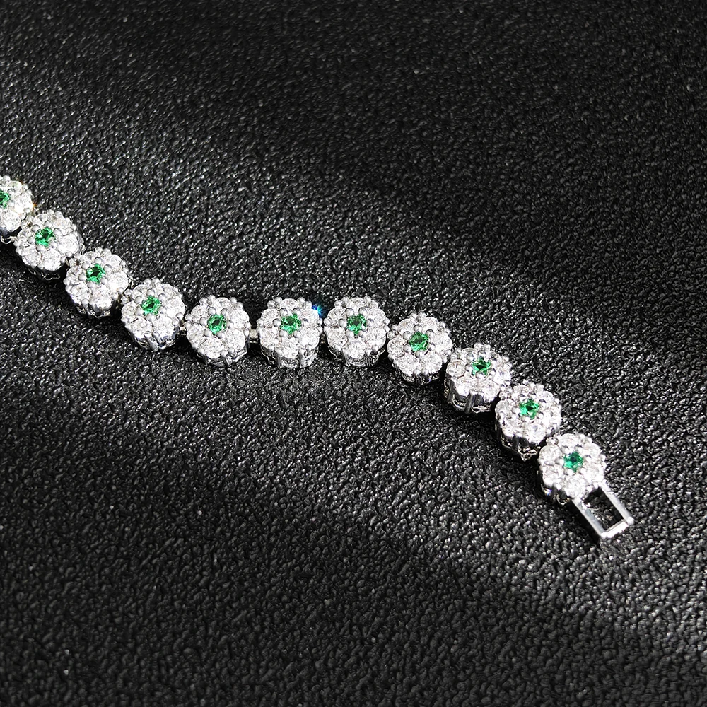 2025 جديد فاخر مستدير أحمر أخضر أزرق أبيض ملون اللون سوار الإسورة للنساء هدية عيد الحب المجوهرات بالجملة S7192 #3