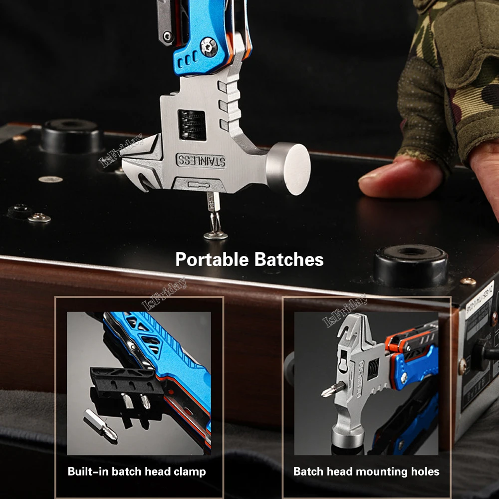 Multifunctional Hammer Portable Stainless Steel Pliers Universal Folding Nail Hammer Pliers For Outdoor Survival Camping Hunting