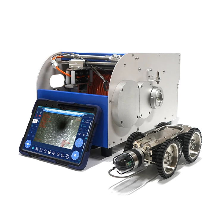 IP68 الليزر البلدية المجاري الزاحف روبوت كاميرا متحركة الأنابيب الزاحف CCTV التفتيش الزاحف روبوت مع جميع عدسة معدنية عداد أمتار